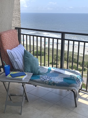 My favorite spot! Great all year round- sunning, reading, napping, & watching!