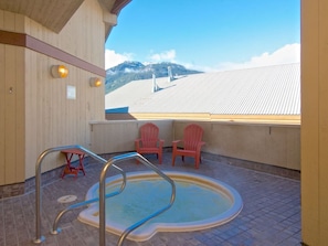 Relaxing hot tub is perfect after a long day on the slopes!