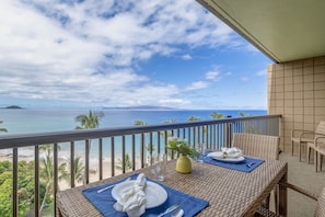 Private spacious lanai featuring first class views