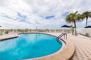 The community heated swimming pool overlooking  the beach...are you relaxed already!?