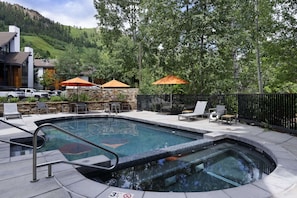 Relax after a day of adventures in the beautiful, quiet pool and hot tub.
