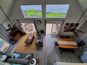 Looking down from the loft