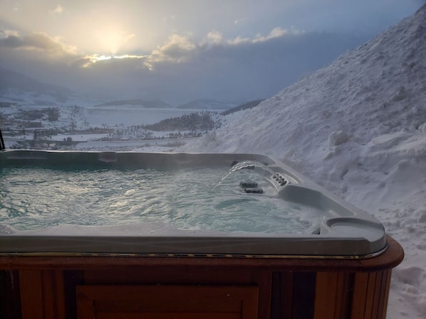 Sunrise from the hot tub in February 2020