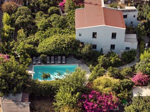 Bird's Eye View from the outdoor pool surroundings.