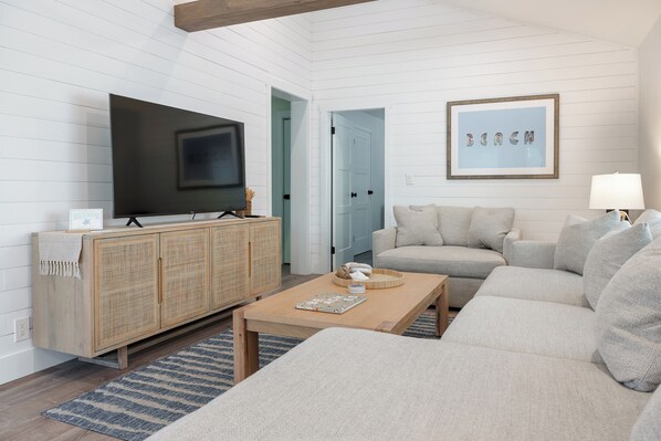 Lounge around in the well appointed living room.