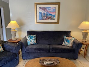 Sleeper sofa, TV w/Amazon Firestick, DVD, games and books included.