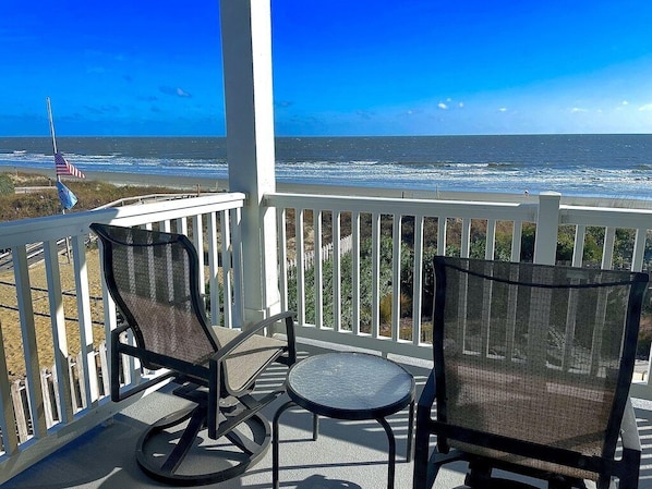 Beautiful Oceanfront Views from the balcony of Dunescape #201.  Isle of Palms, South Carolina.