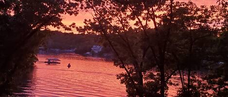 Our first sunset in the new lake home(May 2020).