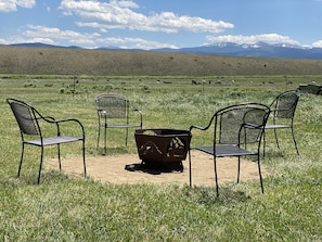 Outdoor fire pit and seating 