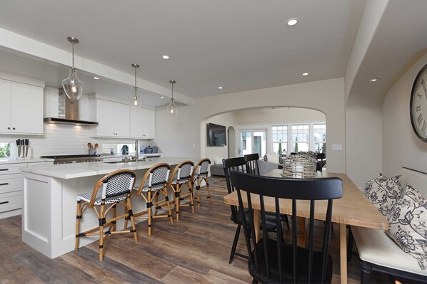 Open plan expansive kitchen