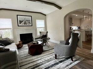 Living room with gas fireplace