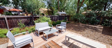 Enjoy the outdoors in our private fenced in yard