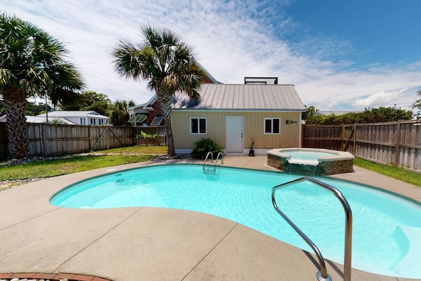 Relax around the pool on a hot day!  Tipsea Toes has a fenced in back yard for extra privacy (hot tub and pool are not heated)