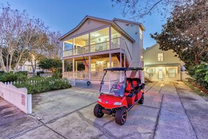 Six seater electric golf cart is included with your stay year-round.