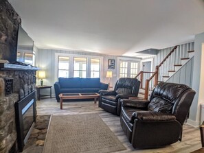 Living Room, with glass doors onto the Sun Porch