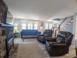 Living Room, with glass doors onto the Sun Porch