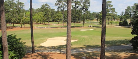 Golf front view from living room looking across 2 fairways to Cradle & Clubhouse