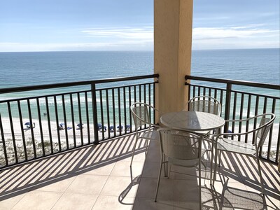 Enjoy a LARGE Gulf Front Balcony at Navarre Towers