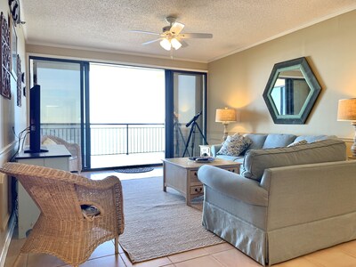 Enjoy a LARGE Gulf Front Balcony at Navarre Towers