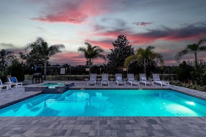 After a fun day running around Orlando, soak in the spillover spa