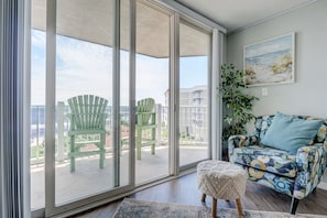 Sliding Glass doors to Oceanfront balcony