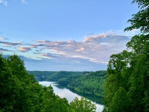 View from front deck at dusk 