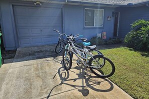 2 adult bikes and 1 tandem bike & bike locks included!