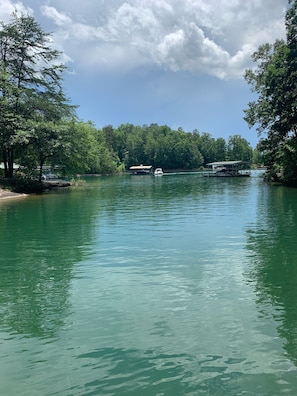 A great view of our cove from one of the two docks!