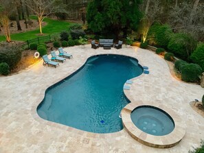 Heated salt water pool & spa