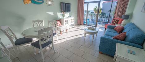 View of Ocean from Living Room, Beautifully Decorated