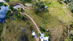 Aarial view showing the mown walking tracks