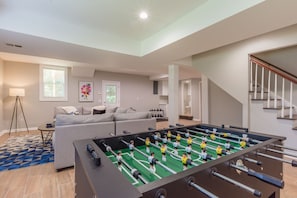 Downstairs game room with Smart TV