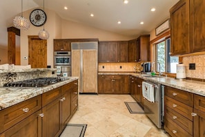 Full kitchen with subzero refrigerator