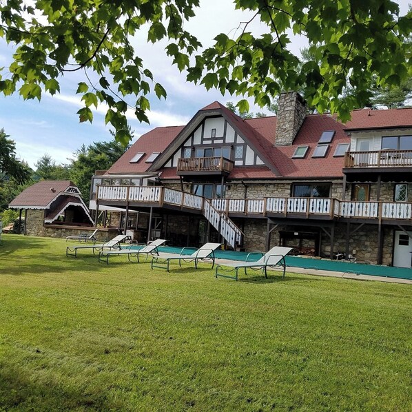A spacious back yard provides lots of room for fun