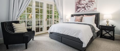 Main Bedroom with queen bed opening out onto your own private deck. 