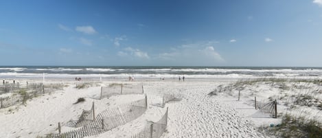 Sunrise Village is beachside. In only seconds your feet are in the sand.