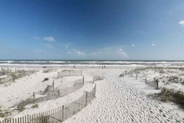 Sunrise Village is beachside. In only seconds your feet are in the sand.