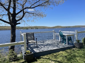 Deck with stairs to go down to the water