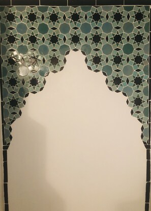 Bathroom, hand made tiles in a village 2 km from the house.