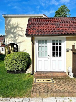 Front door near pool