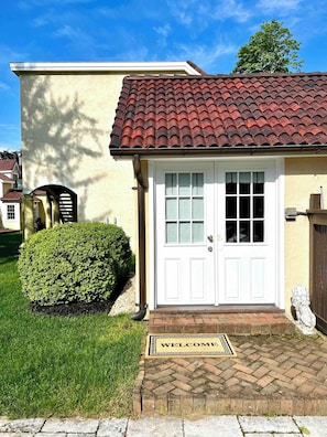 Front door near pool