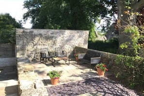 Seating Area with views of the Old Rectory and St Oswald's Church