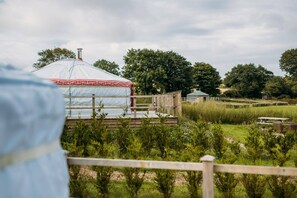Damaris is one of 12 luxurious, spacious Mongolian-inspired Yurts nestled in 62 acres of historic Estate