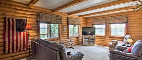 Enjoy all the modern comforts inside a cabin-style living space.