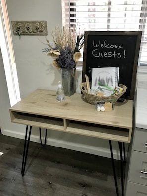 Guest welcome station.