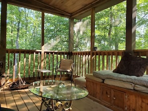 Screened Back porch with Sunrise.