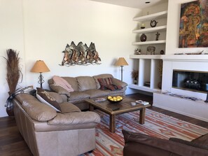 Living room. Pick lemons from our tree!