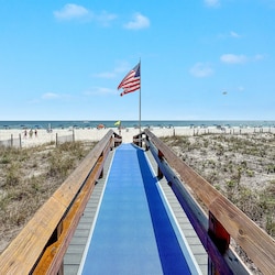 Private beach boardwalk