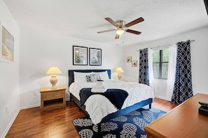 Master bedroom with King bed and en-suite bathroom