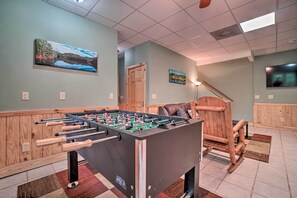 Challenge your companions to a foosball tournament.